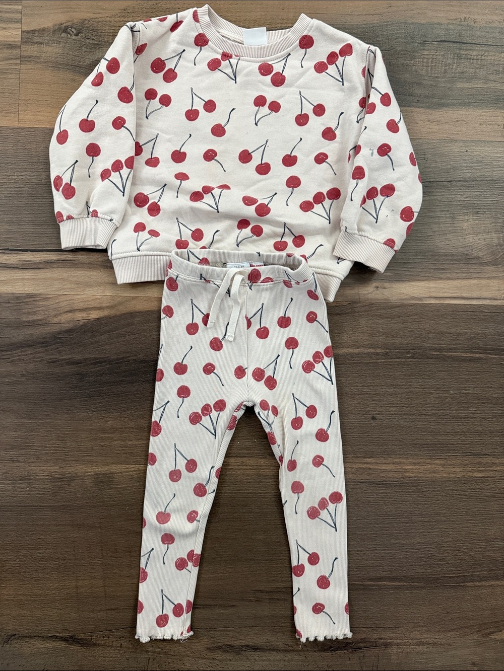 Zara Kids Cherry Matching Set Size 2-3T